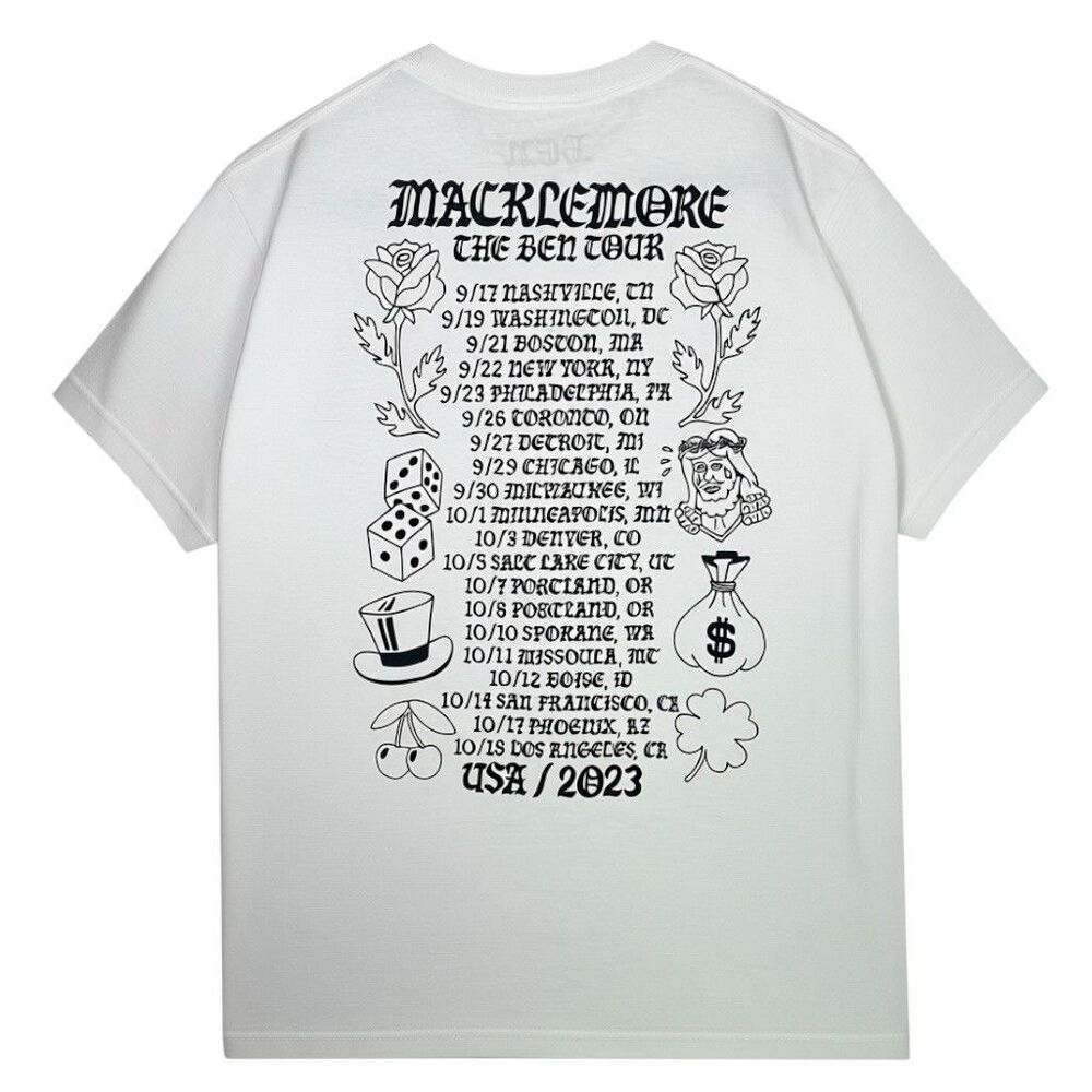 Macklemore T-Shirt Unisex Large The Ben Tour 2023 Graphic Band Tee Crewneck NEW